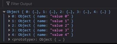For Loop Object JavaScript 的图像结果
