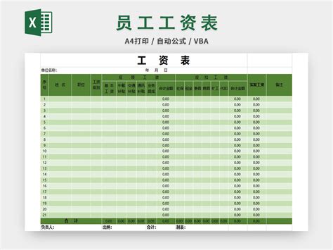 淡绿简约兼职人员工资明细表Excel模板下载_熊猫办公