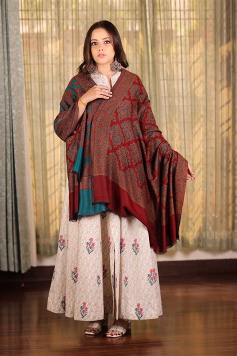 Block Paisley Kani Shawl Red – The Shawl Studio