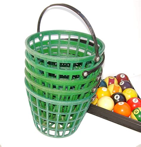 Vintage Golfing Range Buckets Golf Ball Baskets Green Plastic