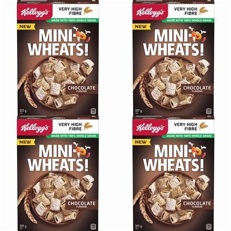 Kellogg's Mini Wheats Chocolate Cereal 377g (4 Pack) - Walmart.com