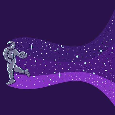Astronauts playing basketball isolated in purple 16145822 Vector Art at ...