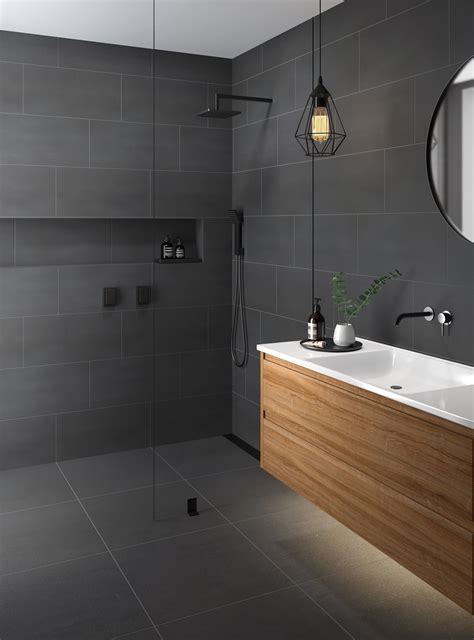 Dark Gray Bathroom Floor Tile