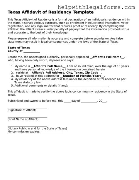 Make Your Texas Affidavit of Residency With Our Free Template
