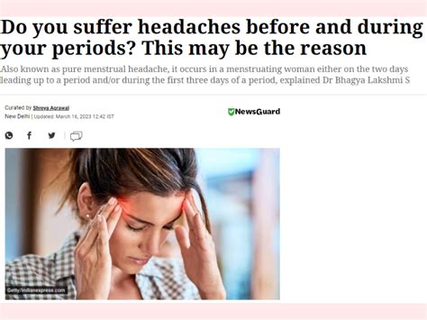 Do you suffer headaches before and during your periods? This may be the ...