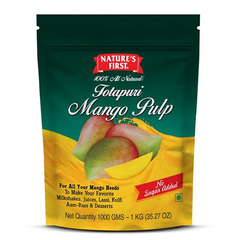 Nature's First Totapuri Mango Pulp 1 Kg pouch, With Pure Mango Goodness ...