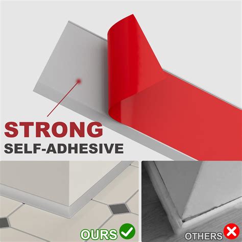 Snapklik.com : Frantie Flexible Vinyl Baseboard Trim, 4 Inch Peel And ...