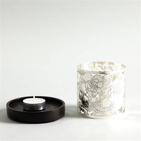 Rose T-Light Candle Holder With Wood Base – Home4u