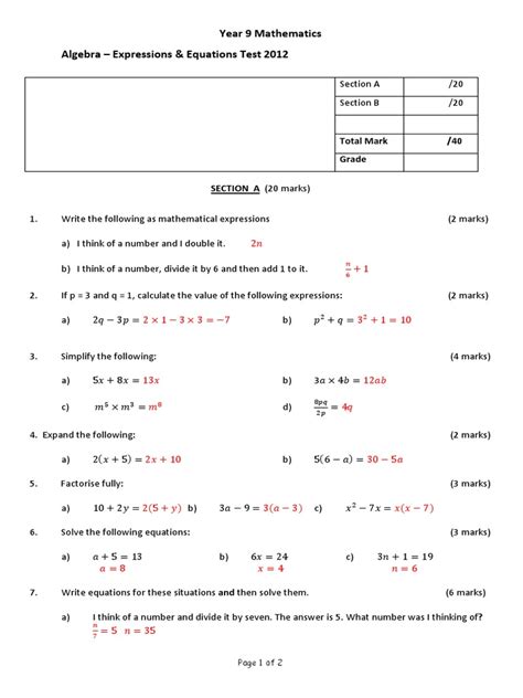 Algebra Math Test 的图像结果