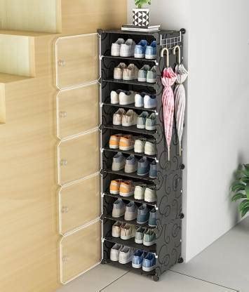 Sasimo 5 Door 10 Shelf Plastic Metal Plastic Collapsible Shoe Stand ...