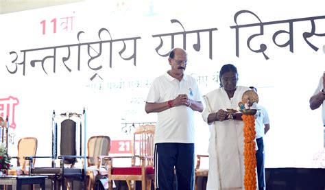 The President of India, Smt Droupadi Murmu participated in a mass yoga ...