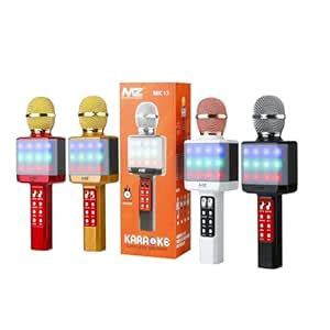 MZ Karaoke Mic with Speaker and Rechargeable FM Radio Voice Changer RGB ...