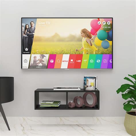 Klaxon Coleus TV Entertainment Wall Unit/Wall Set Top Box Stand - Black ...