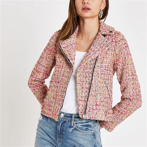 Women's Pink Boucle Jacket at Michael Birdwood blog