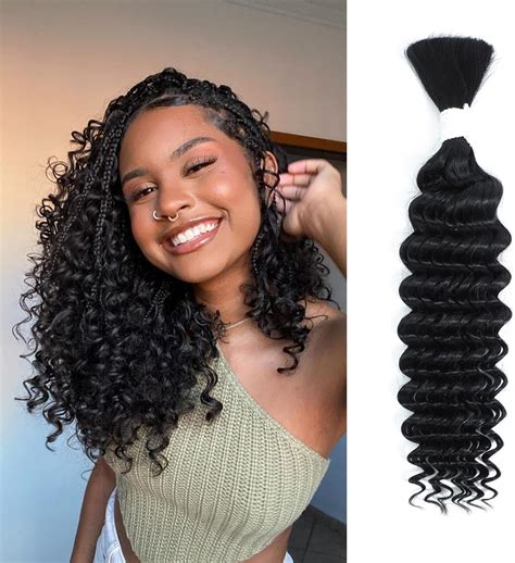 Amazon.com : Coolbeeza Human Braiding Hair 14 Inch Deep Water Wave Bulk ...