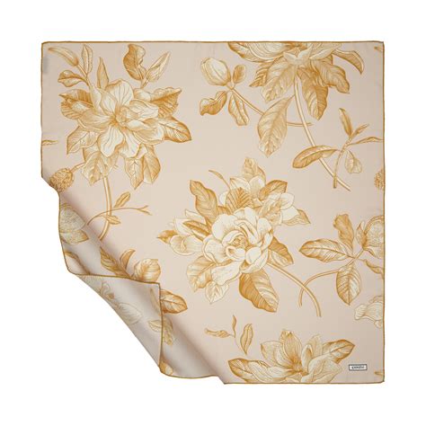 Cream Gold Grace Twill Silk Scarf| Ipekevi