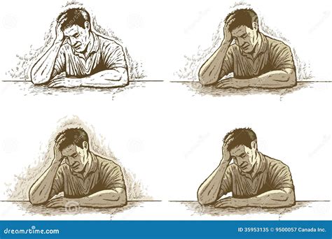 Ink Drawing of Depression/headache or Stress Stock Vector ...