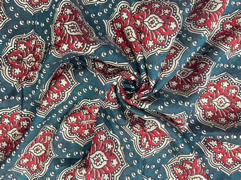 Rama Green Abstract Chanderi Fabric