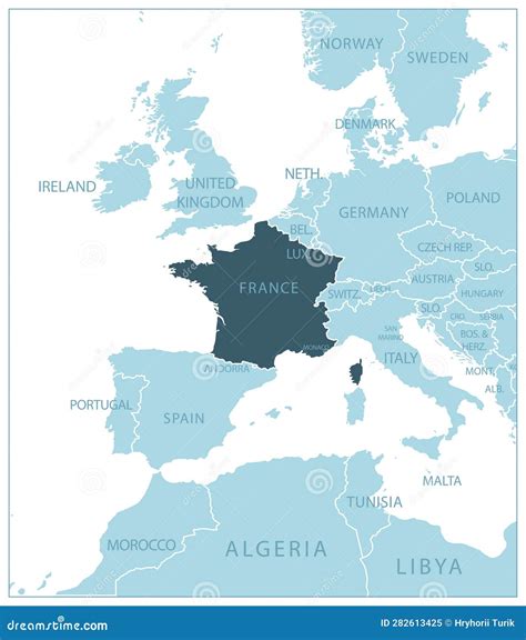 France MAP In Blue, Country Map, France, Border Map, Border Line Of ...