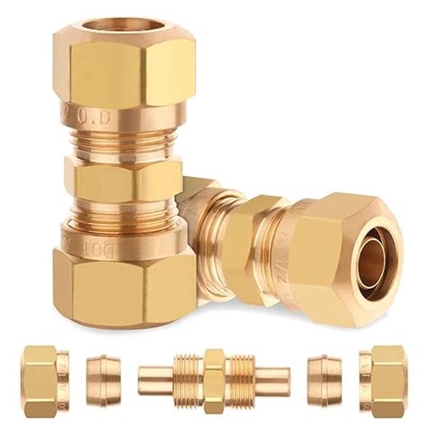 DOT Air Brake Line Fittings Connector for Nylon Tubing 1/2", Brass Air ...