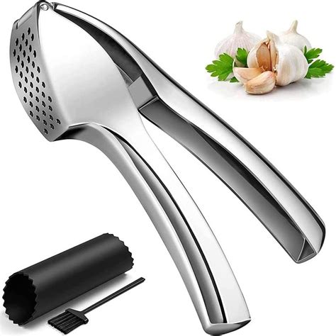 Buy EZYHOME Garlic Press, Premium Garlic Mincer with Silicone Roller ...
