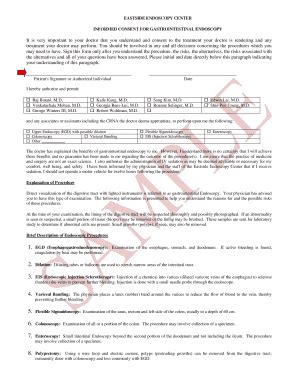 Fillable Online Eastside Endoscopy Patient Consent Form Fax Email Print ...