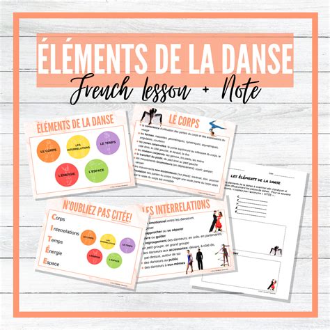 Les éléments de la danse - French Elements of Dance BUNDLE! – Clements ...