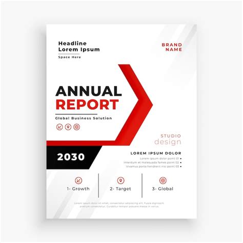 Stylish red annual report business brochure template | Free Vector
