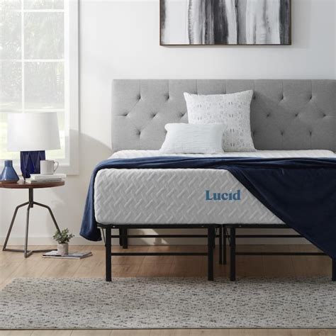 LUCID Comfort Collection Platform Bed Frame with 12-in Firm Queen ...