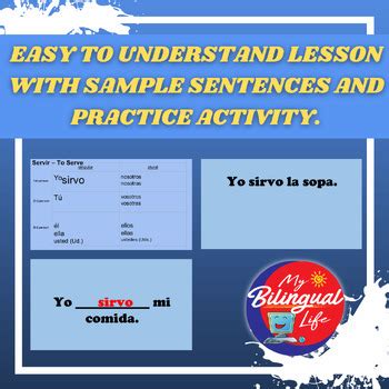 Servir - Spanish Irregular Present Tense Verb Conjugation Bundle