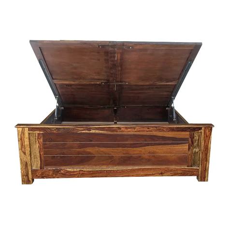 Margot Solid Sheesham Wood Bed with Box | Sheesham Wood Bed | Fabuliv