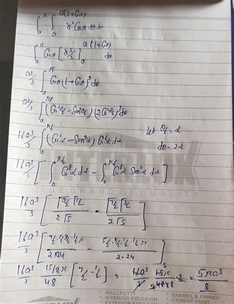 Al+coso) 2 23. rcos &dodr (a) ra'/2 (b) 57ra/4 (c) 5ra/8 (d) 7 ra/2