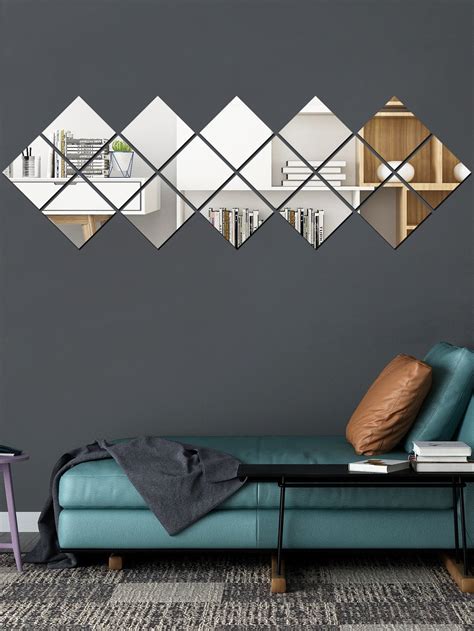 16pcs Mirror Surface Wall Sticker | Mirror wall living room, Mirror ...