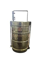 IMC Handmade Vocalforlocal Vintage Brass Three Tier Tiffin Box with ...