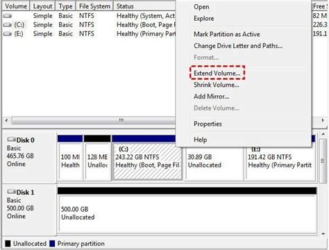 Image result for Extend Basic Disk Volume Windows 7