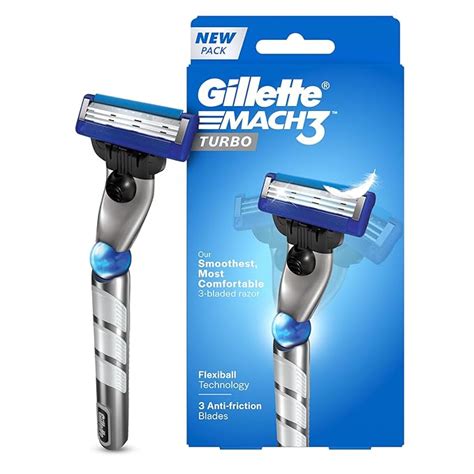 Gillette Mach 3 Turbo Shaving Razor for Men | Most Comfortable shave ...