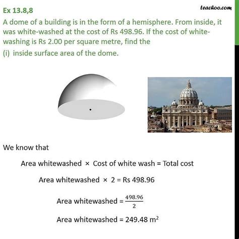 A Dome of a Building is in the form of a hemisphere from inside it was ...