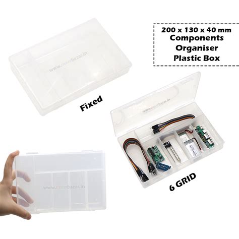 Versatile Non-Uniform Fixed Partition Clear Plastic Box Component Organizer