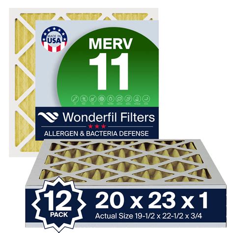 20x23x1 MERV 11 Air Filter (12-Pack) | Wonderfil Filters | Pleated HVAC ...