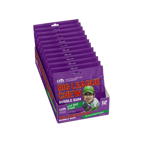 Big League Chew 2.12 Oz. Ground Ball Grape Bubble Gum — UPC ...
