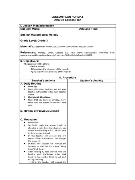 Basic Lesson Plan Format 的图像结果