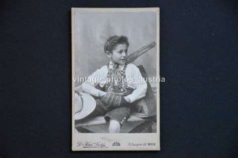 CDV Portraet Junge in Lederhose Tracht Foto Heid Nachfolge Wien um 1903 ...