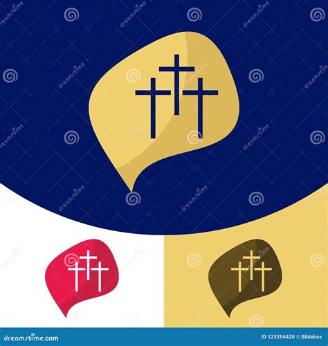 Church Logo. Christian Symbols. Three Crosses. Stock Vector ...