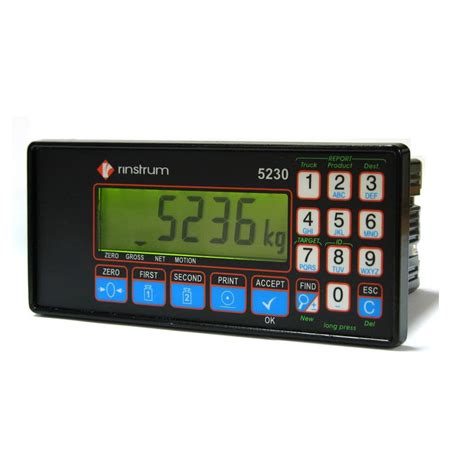 LCD display weight indicator - 5230 - Rinstrum - panel-mount / DIN rail ...