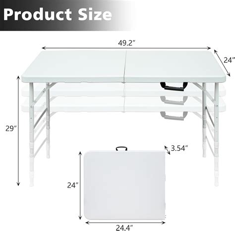 MIIUDGIG Portable 4Ft Adjustable Height Plastic Folding India | Ubuy