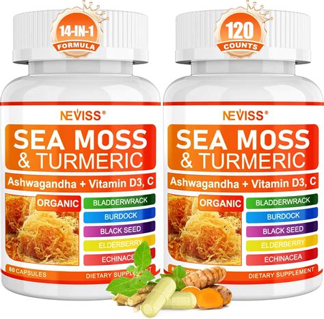 NEVISS Sea Moss Capsules - Irish Sea Moss with Turmeric India | Ubuy