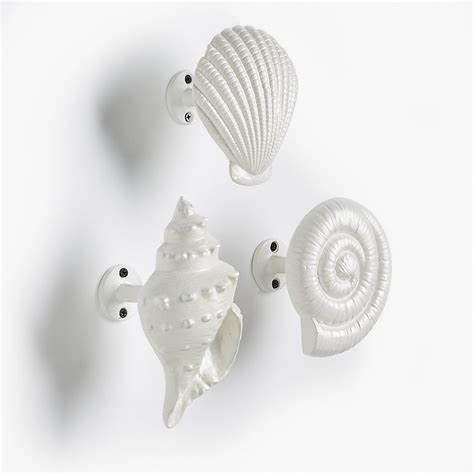 Decorative Shell Hooks, Set of Three | Frontgate