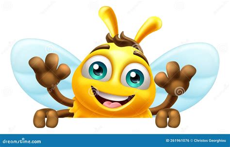 Honey Bumble Bee Cartoon Bumblebee Cute Mascot Vector Illustration ...