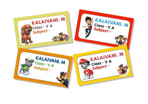 Book Labels- Paw Patrol / Label Shabel – Labelshabel