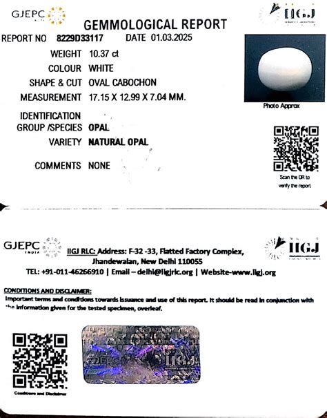 10.37/CT Natural Opal with Govt. Lab Certificate | Khanna Gems